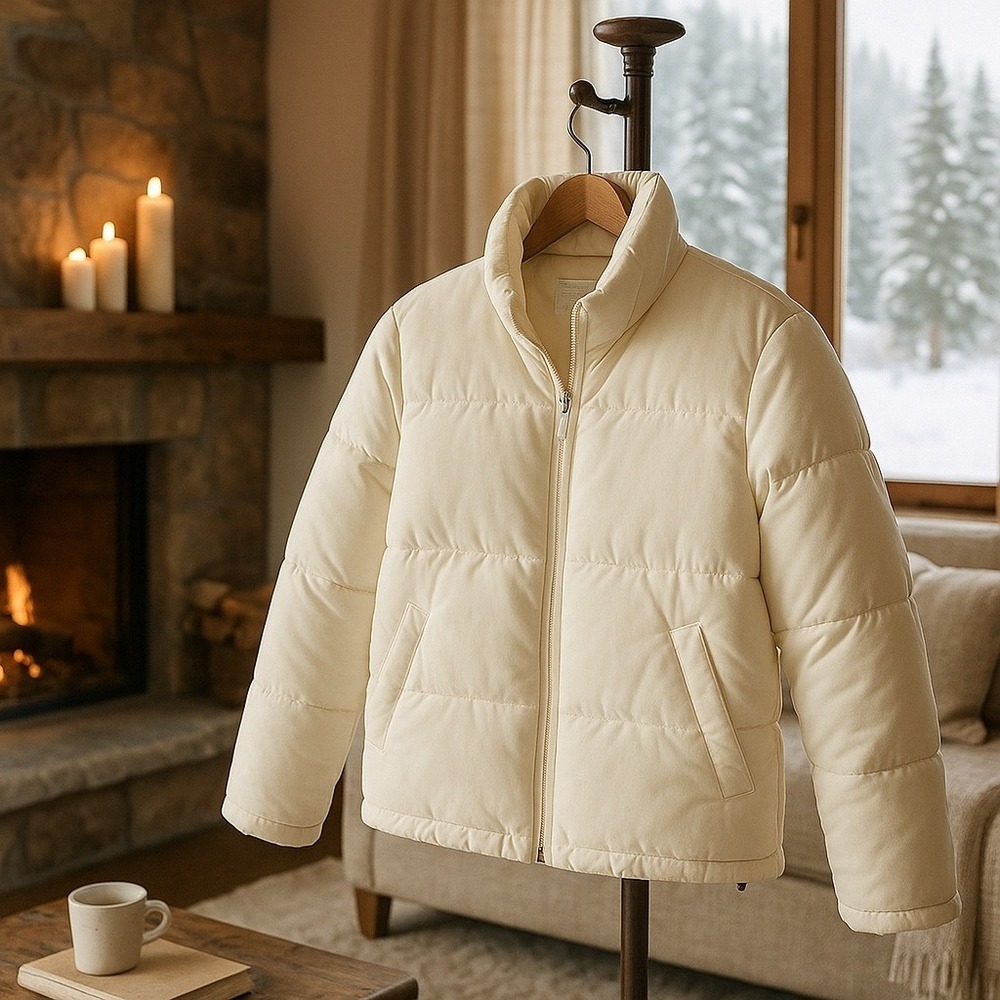 Lauren Ralph Lauren Puffer Jacket Women's P/M Cream Minimalist Quiet‎ Luxury